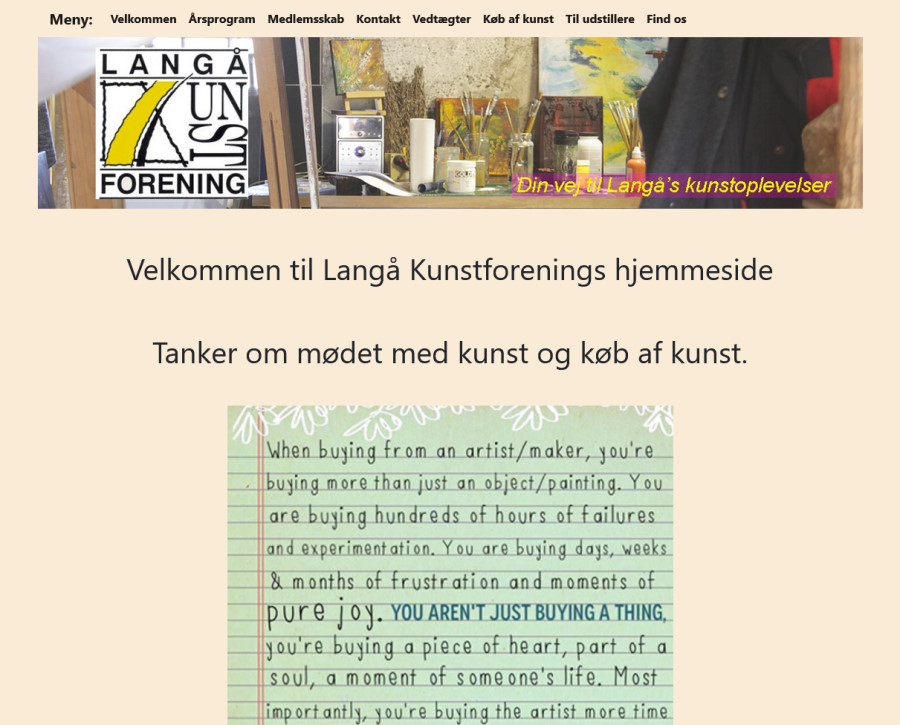 Link til forsiden på Langå Kunstforenings hjemmeside