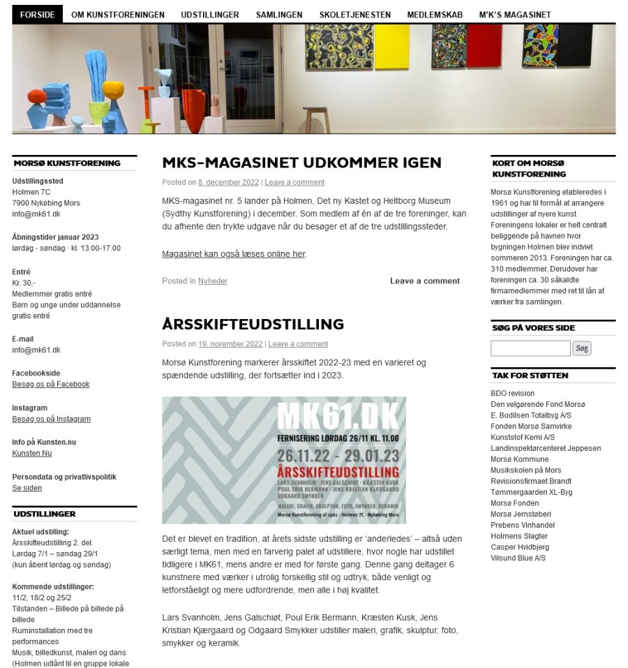 Link til forsiden på Morsø Kunstforenings hjemmeside