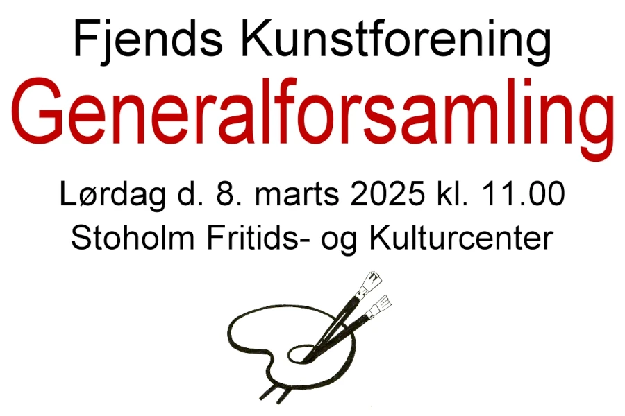 Annonce for Fjends KUnstforenings generalforsamling 2025