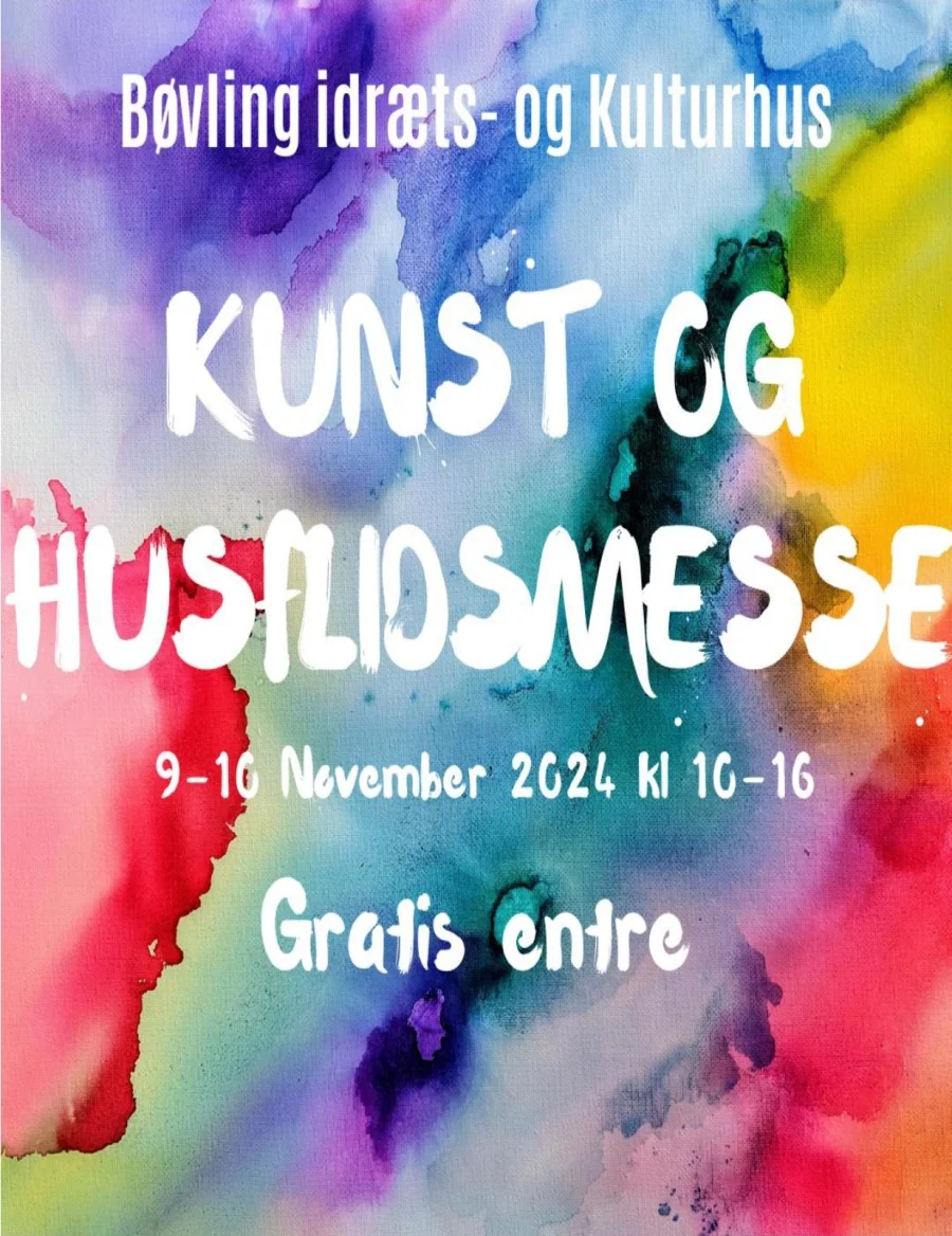 Annonce for Kunst- og husflidsmesse i Bøvling