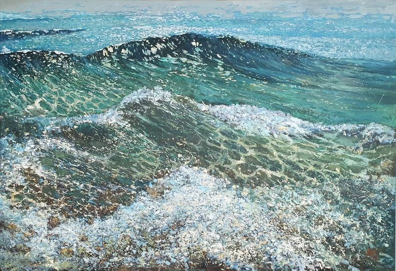Volodymyr Podlevsky:  Iз серії "Ocean ". oil, acrylic on canvas.110×160см